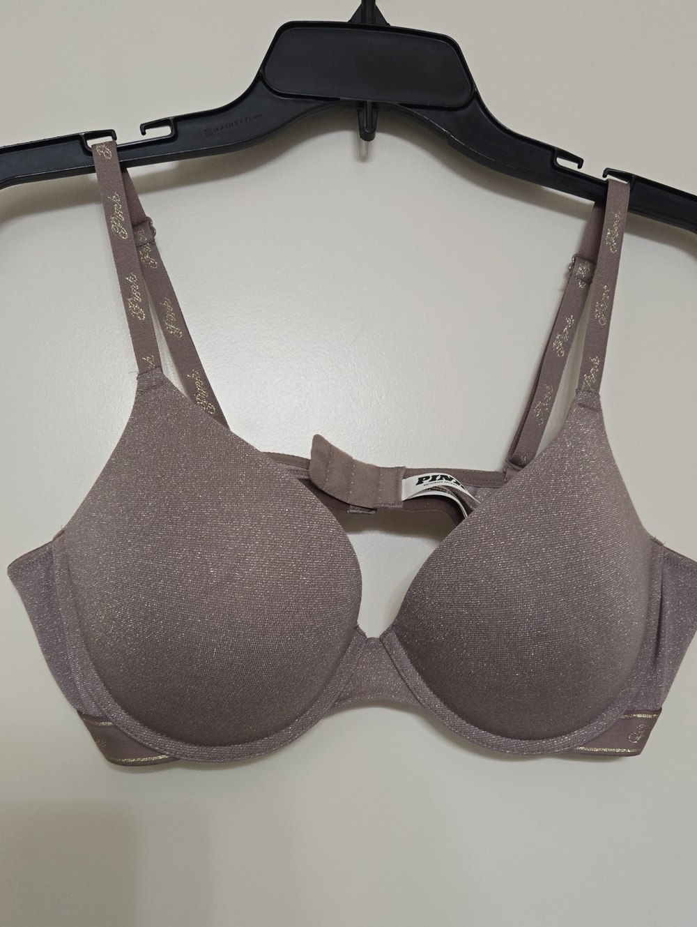 PINK Victoria's Secret Shimmery Mauve Underwire T-Shirt Bra
